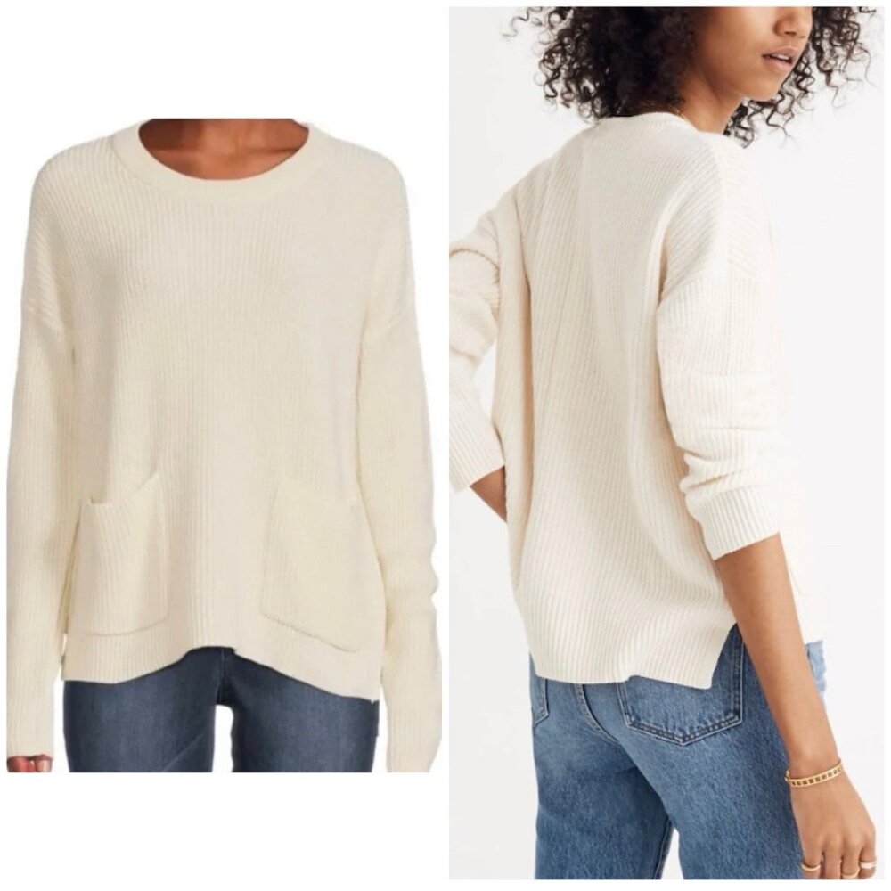Madewell Patch Pocket Pullover Crew Neck Sweater … - image 1
